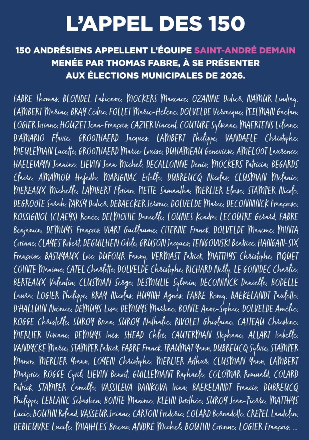 150 ANDRÉSIENS S'ENGAGENT POUR CONSTRUIRE LE SAINT-ANDRÉ DE DEMAIN !