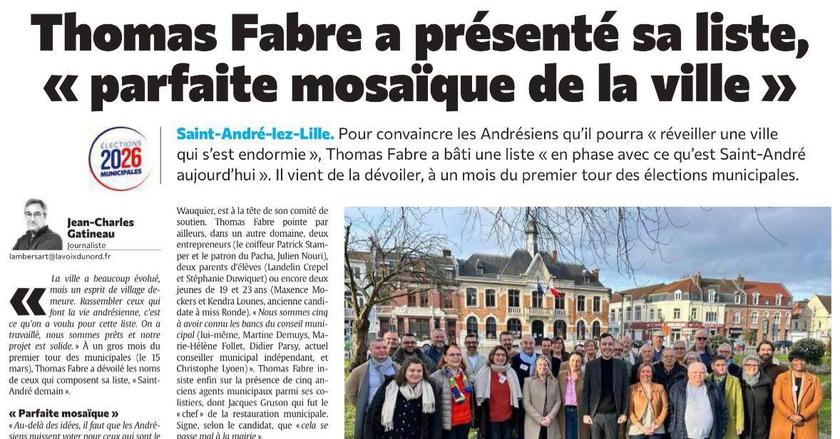 Thomas Fabre présente la liste Saint-André Demain